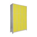 Ver imagem 1 de Armário Roupeiro Locker de Aço 12 Portas Vestiário Amarelo com Chave