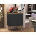 Ver imagem 1 de Aparador 2 Portas Buffet Acalanto Cantinho Cafe Pés Palito Preto / Caramelo - Comprar Moveis em Casa