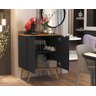 Aparador 2 Portas Buffet Acalanto Cantinho Cafe Pés Palito Preto / Caramelo - Comprar Moveis em Casa - 2