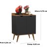 Aparador 2 Portas Buffet Acalanto Cantinho Cafe Pés Palito Preto / Caramelo - Comprar Moveis em Casa - 3
