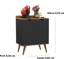 Ver imagem 3 de Aparador 2 Portas Buffet Acalanto Cantinho Cafe Pés Palito Preto / Caramelo - Comprar Moveis em Casa