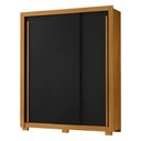 Ver imagem 2 de Guarda-Roupa Casal com 3 Portas de Correr e 2 Gavetas 156cm Multimóveis CR35676 Madeirado/Preto