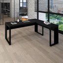 Ver imagem 1 de Mesa L Escritório Industrial 1,70m X 0,70m Pés Metal F5 Cor:preto