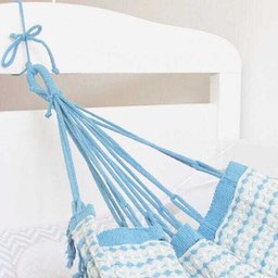 Rede Baby Bebê para Berço 100% Algodão Puro Azul - 4