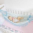 Ver imagem 3 de Rede Baby Bebê para Berço 100% Algodão Puro Azul