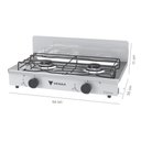 Ver imagem 2 de FOGAO DE MESA 2 BOCAS VENAX FLAMALAR VETRO BRANCO GAS GLP