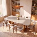 Ver imagem 1 de Conjunto de Jantar com Mesa Tali 210cm e 8 Cadeiras Ema CabeCasa MadeiraOriginals Bege Off White