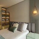 Ver imagem 5 de Kit 8 Módulos Cabeceira de Cama Box Casal Queen Estofada  1,60mx45cm 