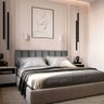 Kit 8 Módulos Cabeceira de Cama Box Casal Queen Estofada  1,60mx45cm  - 1