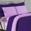 Ver imagem 3 de Kit Edredom Dupla Face + Jogo de Lençol Casal Viúva Nobre 7 Peças Malha 100% Algodão - Roxo /