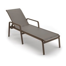Kit 3 Espreguiçadeira Piscina Alumínio Marrom Tela Fendi - 2