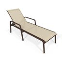 Ver imagem 2 de Kit 3 Espreguiçadeira Piscina Alumínio Marrom Tela Bege