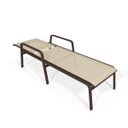 Ver imagem 6 de Kit 3 Espreguiçadeira Piscina Alumínio Marrom Tela Bege