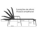 Ver imagem 5 de Kit 2 Espreguiçadeira Piscina Alumínio Preto Tela Preto