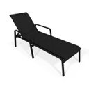 Ver imagem 2 de Kit 2 Espreguiçadeira Piscina Alumínio Preto Tela Preto
