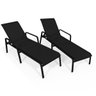 Kit 2 Espreguiçadeira Piscina Alumínio Preto Tela Preto - 1