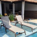 Ver imagem 2 de Kit 2 Espreguiçadeira Piscina Alumínio Marrom Tela Mocca