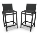 Ver imagem 1 de Kit 2 Banquetas Altas Bancada Alumínio Preto Tela Preto