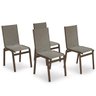 Kit 4 Cadeira Jantar Gourmet Alumínio Marrom Tela Mocca - 1
