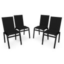 Ver imagem 1 de Kit 4 Cadeira Jantar Gourmet Alumínio Preto Tela Preto