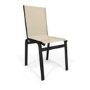Ver imagem 2 de Kit 4 Cadeira Jantar Gourmet Alumínio Preto Tela Bege