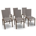 Ver imagem 1 de Kit 6 Cadeira Jantar Gourmet Alumínio Marrom Tela Fendi