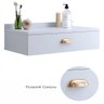 Penteadeira Suspensa Pequena Gloss 1 Gaveta Puxador Concha Para Quarto e Camarim - Branco - Lojas - 5