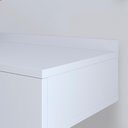 Ver imagem 4 de Penteadeira Suspensa Pequena Gloss 1 Gaveta Puxador Concha Para Quarto e Camarim - Branco - Lojas