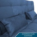 Ver imagem 4 de Sofá Cama Casal 2 Lugares Reclinável Salomé - Azul Veloart