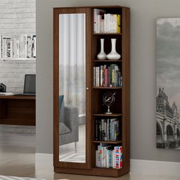 Armário Multiuso 1 Porta com Espelho João Pessoa Valdemóveis - 1