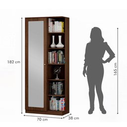 Armário Multiuso 1 Porta com Espelho João Pessoa Valdemóveis - 5