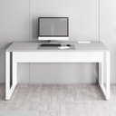 Ver imagem 4 de Escrivaninha Mesa Escritório Diretor com Caixa de Tomadas 150cm Industrial Cinza Sagrado com Branco