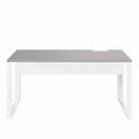 Ver imagem 5 de Escrivaninha Mesa Escritório Diretor com Caixa de Tomadas 150cm Industrial Cinza Sagrado com Branco