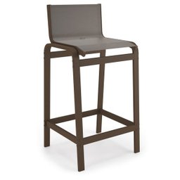 Banqueta Alta Bancada Alumínio Marrom Tela Fendi - 1