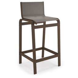 Kit 2 Banquetas Altas bancada Alumínio Marrom Tela Fendi - 2