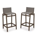 Ver imagem 1 de Kit 2 Banquetas Altas bancada Alumínio Marrom Tela Fendi