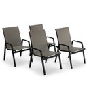 Ver imagem 1 de Kit 4 Cadeira Riviera Piscina Alumínio Preto Tela Mocca