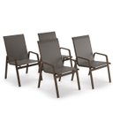 Ver imagem 1 de Kit 4 Cadeira Riviera Piscina Alumínio Marrom Tela Fendi
