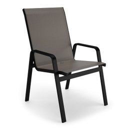 Kit 6 Cadeira Riviera Piscina Alumínio Preto Tela Fendi - 2