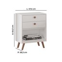 Ver imagem 3 de Mesa de Cabeceira Tuboarte Turim 100% Mdf com 2 Gavetas e Kit de Pés