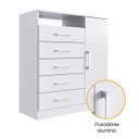 Ver imagem 3 de Cômoda Sapateira Rubi 5 Gavetas 1 Porta Branco Megasul