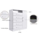 Ver imagem 4 de Cômoda Sapateira Rubi 5 Gavetas 1 Porta Branco Megasul