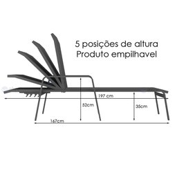 Kit 2 Espreguiçadeira Piscina Alumínio Marrom Tela Bege - 4 Kit 2 Espreguiçadeira Piscina Alumínio Marrom Tela Bege - 4