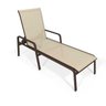 Kit 2 Espreguiçadeira Piscina Alumínio Marrom Tela Bege - 5