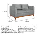 Ver imagem 3 de Kit Sofá 2 e 3 Lugares 180cm Europa Bouclé Cinza - Amarena Móveis