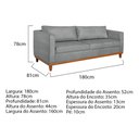 Ver imagem 4 de Kit Sofá 2 e 3 Lugares 180cm Europa Bouclé Cinza - Amarena Móveis