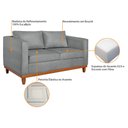 Ver imagem 5 de Kit Sofá 2 e 3 Lugares 180cm Europa Bouclé Cinza - Amarena Móveis