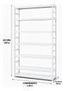 Ver imagem 4 de Estante Multiuso Organizador Livreiro Estilo Industrial 180x130 Branco Total
