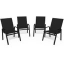 Ver imagem 1 de Kit 4 Cadeira Riviera Piscina Alumínio Preto Tela Preto