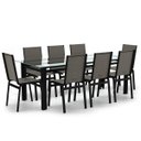 Ver imagem 1 de Sala de Jantar Retangu 8 Lugares Alumínio Preto Tela Fendi